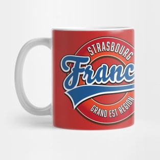 Strasbourg Grand Est region France retro logo. Mug